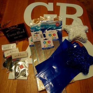 Blue and Silver Party Supplies Set